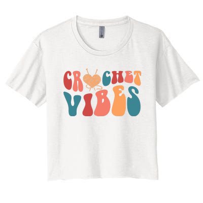 Crochet Vibes Crochet Lover Women's Crop Top Tee