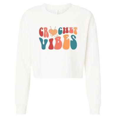 Crochet Vibes Crochet Lover Cropped Pullover Crew