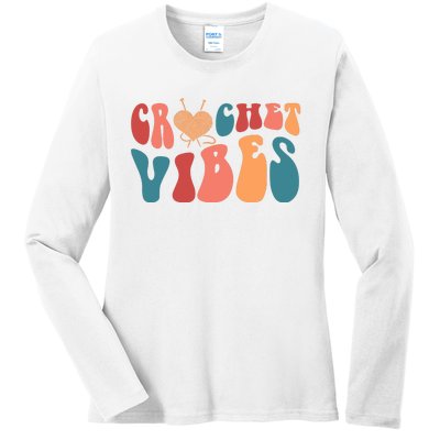 Crochet Vibes Crochet Lover Ladies Long Sleeve Shirt