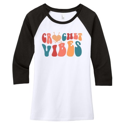 Crochet Vibes Crochet Lover Women's Tri-Blend 3/4-Sleeve Raglan Shirt