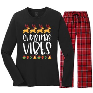 Christmas Vibes Women's Long Sleeve Flannel Pajama Set 