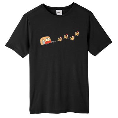 Camper Van Christmas Golden Retriever Sleigh Xmas Pajama Gift Tall Fusion ChromaSoft Performance T-Shirt