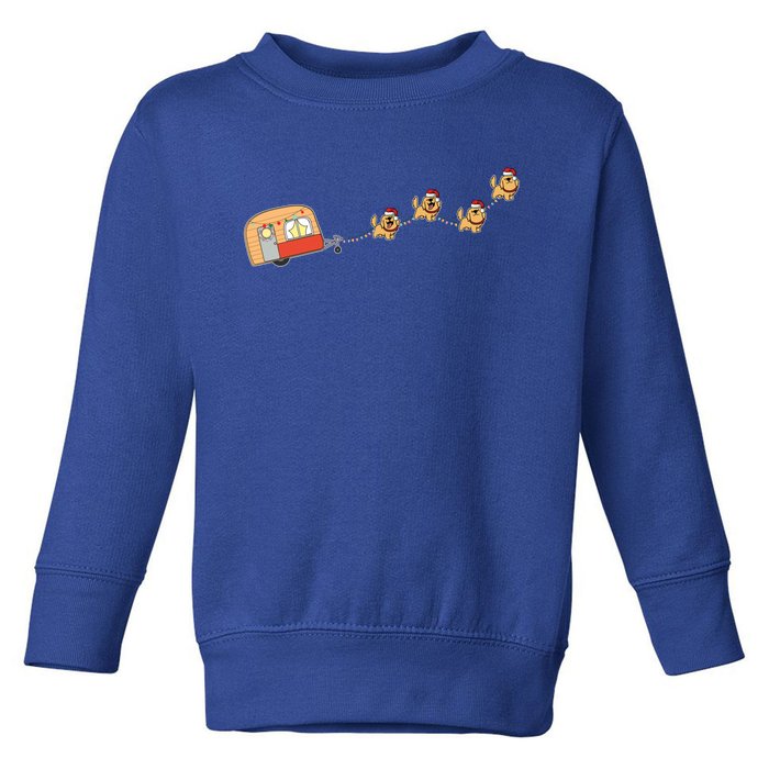 Camper Van Christmas Golden Retriever Sleigh Xmas Pajama Gift Toddler Sweatshirt