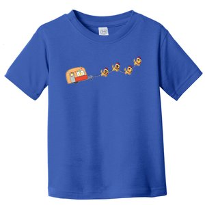 Camper Van Christmas Golden Retriever Sleigh Xmas Pajama Gift Toddler T-Shirt