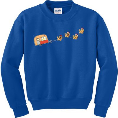 Camper Van Christmas Golden Retriever Sleigh Xmas Pajama Gift Kids Sweatshirt