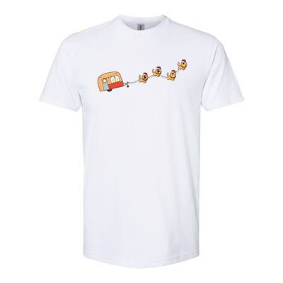 Camper Van Christmas Golden Retriever Sleigh Xmas Pajama Gift Softstyle CVC T-Shirt