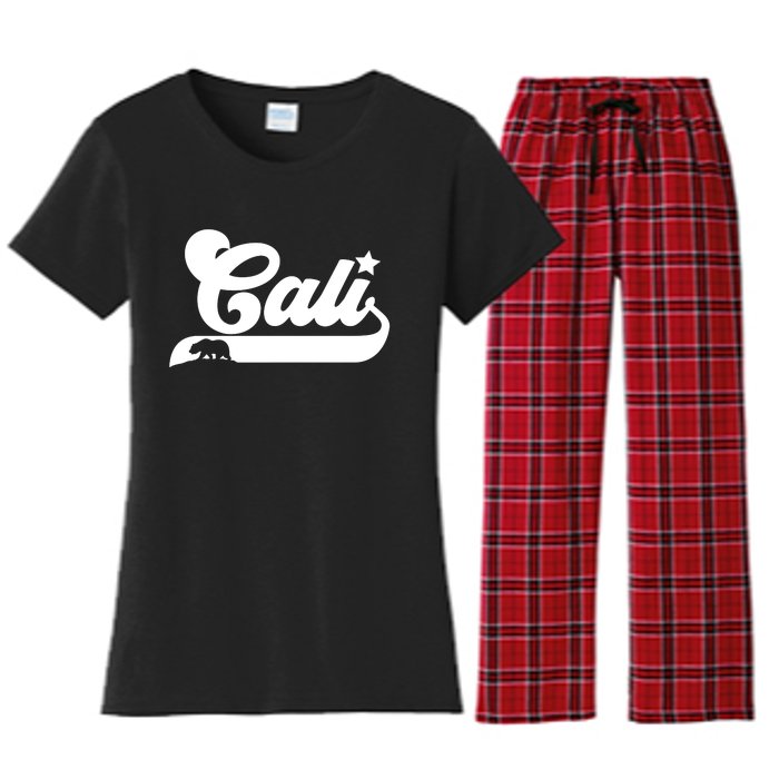 Cali Vintage California Bear Usa State Beauty Design Idea Women's Flannel Pajama Set