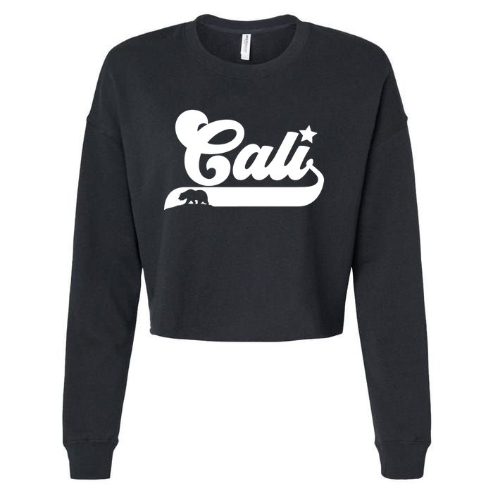 Cali Vintage California Bear Usa State Beauty Design Idea Cropped Pullover Crew