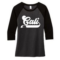 Cali Vintage California Bear Usa State Beauty Design Idea Women's Tri-Blend 3/4-Sleeve Raglan Shirt