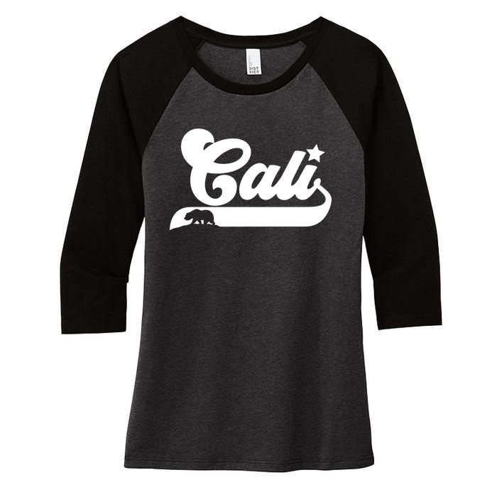 Cali Vintage California Bear Usa State Beauty Design Idea Women's Tri-Blend 3/4-Sleeve Raglan Shirt