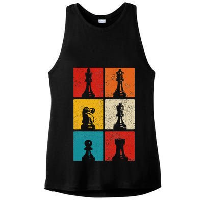 Chess Vintage Chess Master Club Chess Player Ladies PosiCharge Tri-Blend Wicking Tank