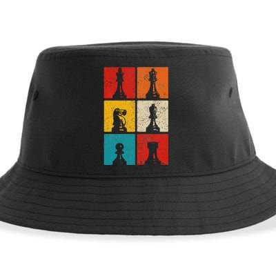 Chess Vintage Chess Master Club Chess Player Sustainable Bucket Hat