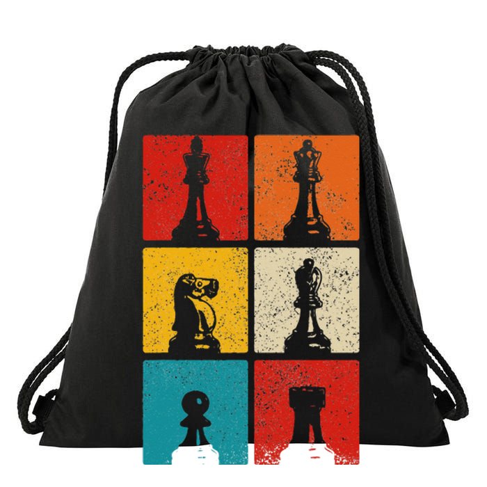 Chess Vintage Chess Master Club Chess Player Drawstring Bag