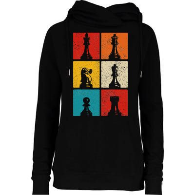 Chess Vintage Chess Master Club Chess Player Womens Funnel Neck Pullover Hood