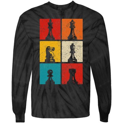 Chess Vintage Chess Master Club Chess Player Tie-Dye Long Sleeve Shirt