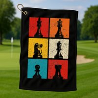 Chess Vintage Chess Master Club Chess Player Golf Towel