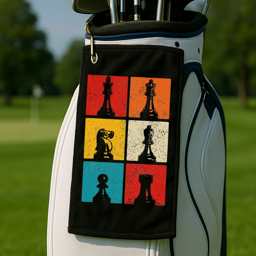 Chess Vintage Chess Master Club Chess Player Golf Towel