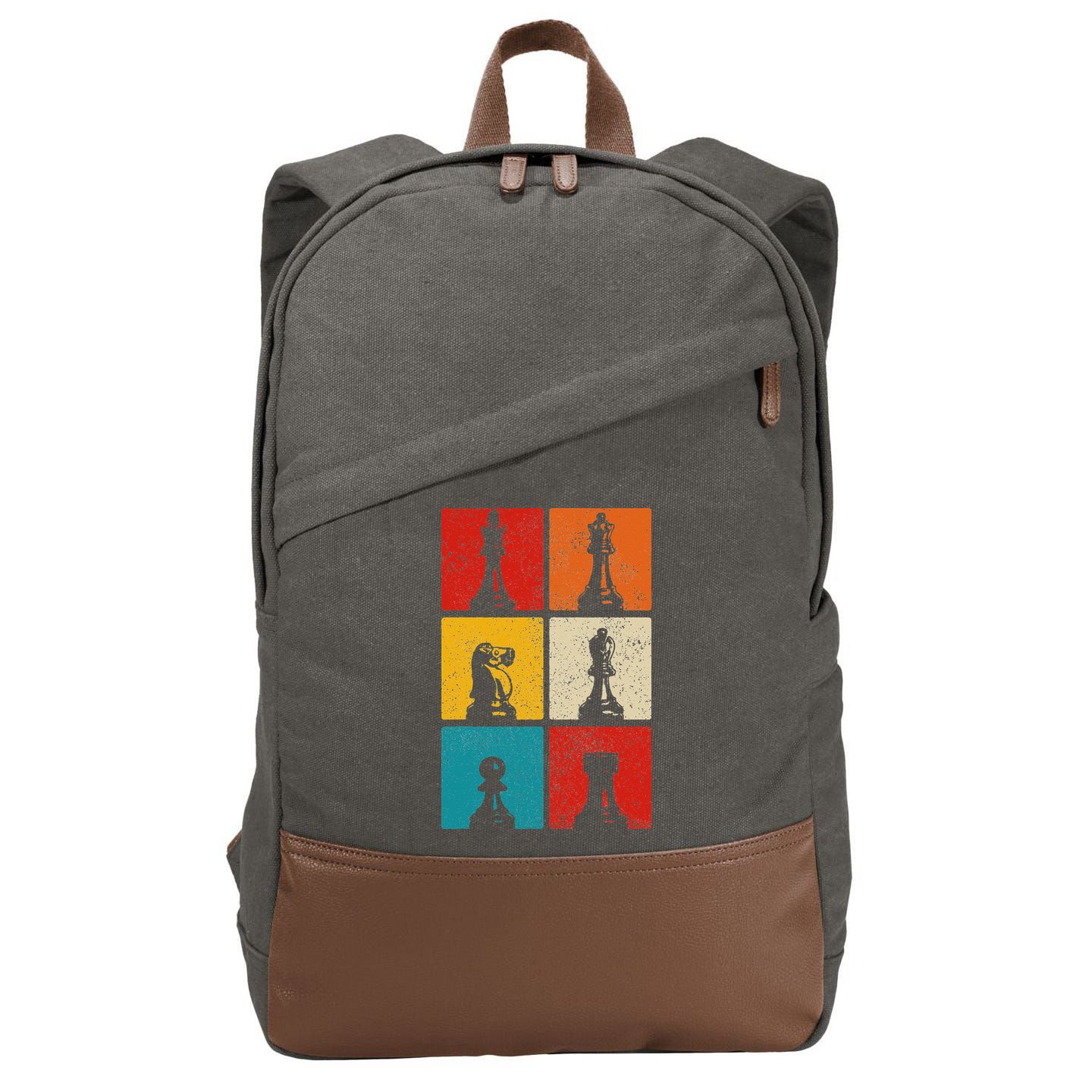 Chess Vintage Chess Master Club Chess Player Cotton Canvas Backpack