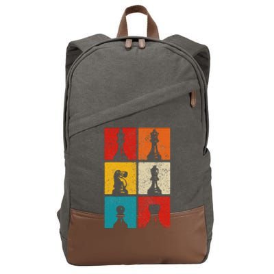 Chess Vintage Chess Master Club Chess Player Cotton Canvas Backpack