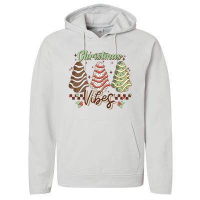 Christmas Vibes Cookie Tree Retro Performance Fleece Hoodie