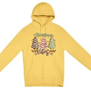 Christmas Vibes Cookie Tree Retro Premium Pullover Hoodie