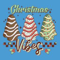 Christmas Vibes Cookie Tree Retro Tie Dye Hoodie