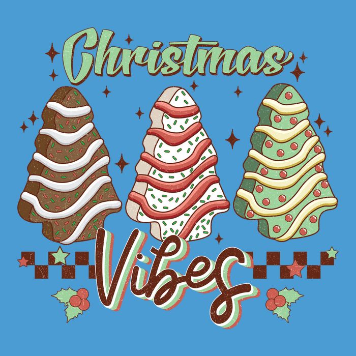 Christmas Vibes Cookie Tree Retro Tie Dye Hoodie