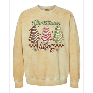 Christmas Vibes Cookie Tree Retro Colorblast Crewneck Sweatshirt