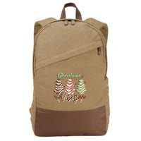 Christmas Vibes Cookie Tree Retro Cotton Canvas Backpack