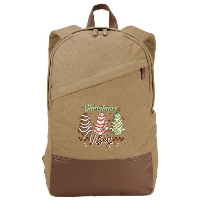 Christmas Vibes Cookie Tree Retro Cotton Canvas Backpack