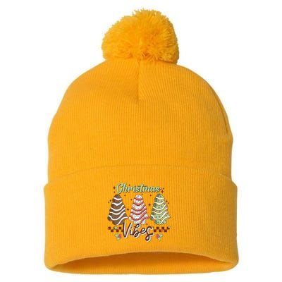 Christmas Vibes Cookie Tree Retro Pom Pom 12in Knit Beanie