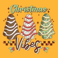 Christmas Vibes Cookie Tree Retro Pom Pom 12in Knit Beanie
