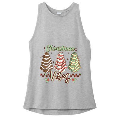 Christmas Vibes Cookie Tree Retro Ladies PosiCharge Tri-Blend Wicking Tank