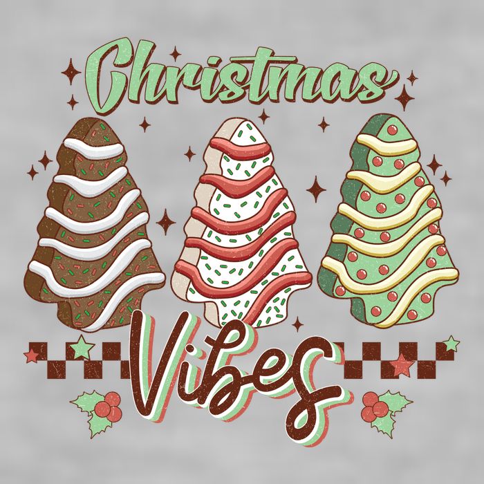 Christmas Vibes Cookie Tree Retro Ladies PosiCharge Tri-Blend Wicking Tank
