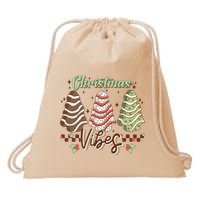 Christmas Vibes Cookie Tree Retro Drawstring Bag