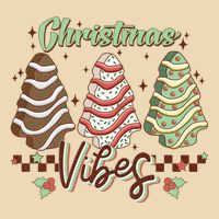 Christmas Vibes Cookie Tree Retro Drawstring Bag