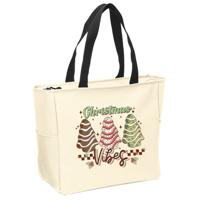 Christmas Vibes Cookie Tree Retro Zip Tote Bag