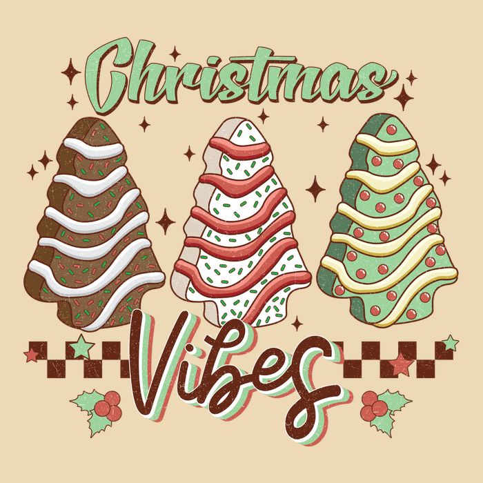 Christmas Vibes Cookie Tree Retro Zip Tote Bag