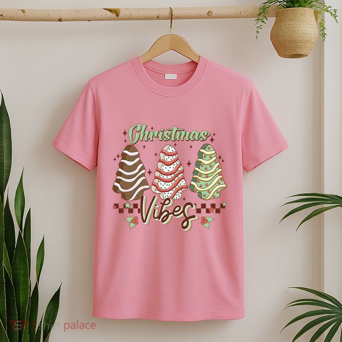 Christmas Vibes Cookie Tree Retro T-Shirt