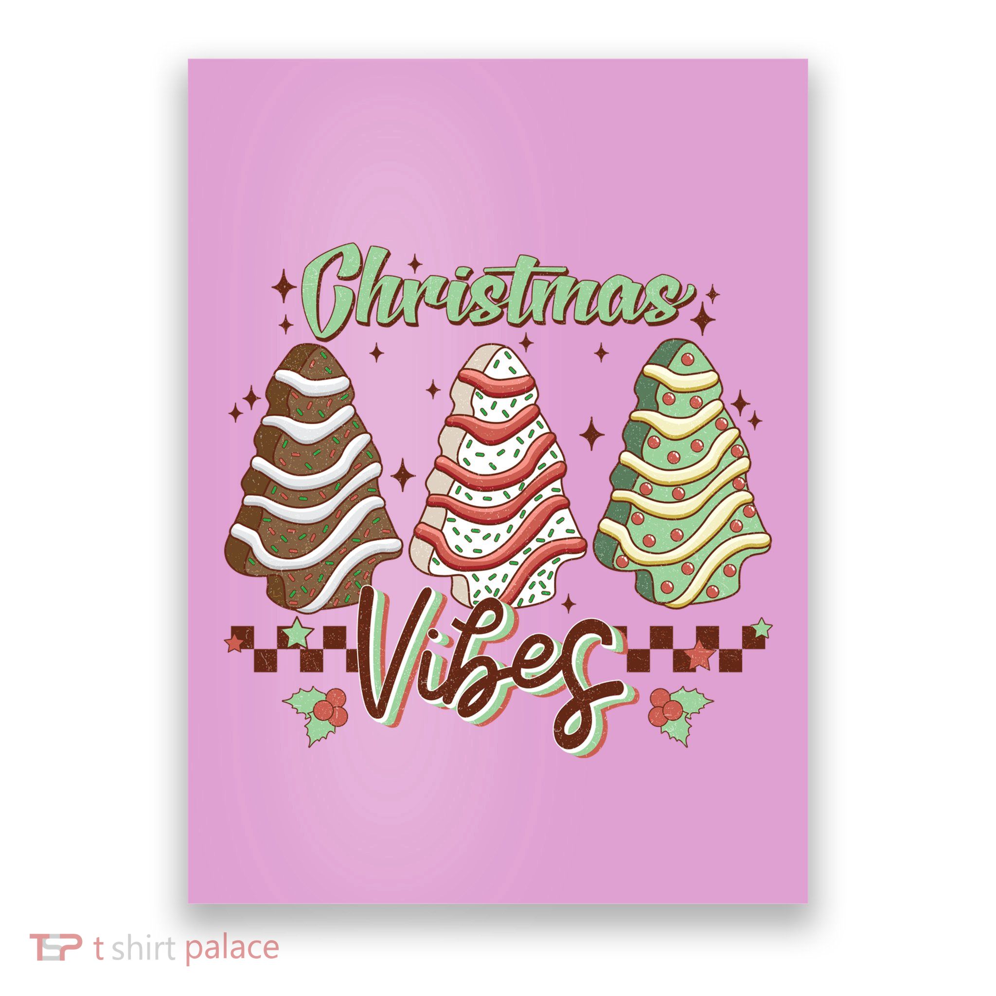 Christmas Vibes Cookie Tree Retro Poster