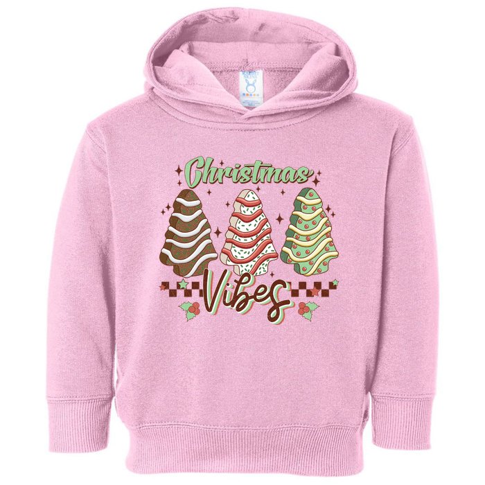 Christmas Vibes Cookie Tree Retro Toddler Hoodie