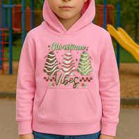 Christmas Vibes Cookie Tree Retro Kids Hoodie