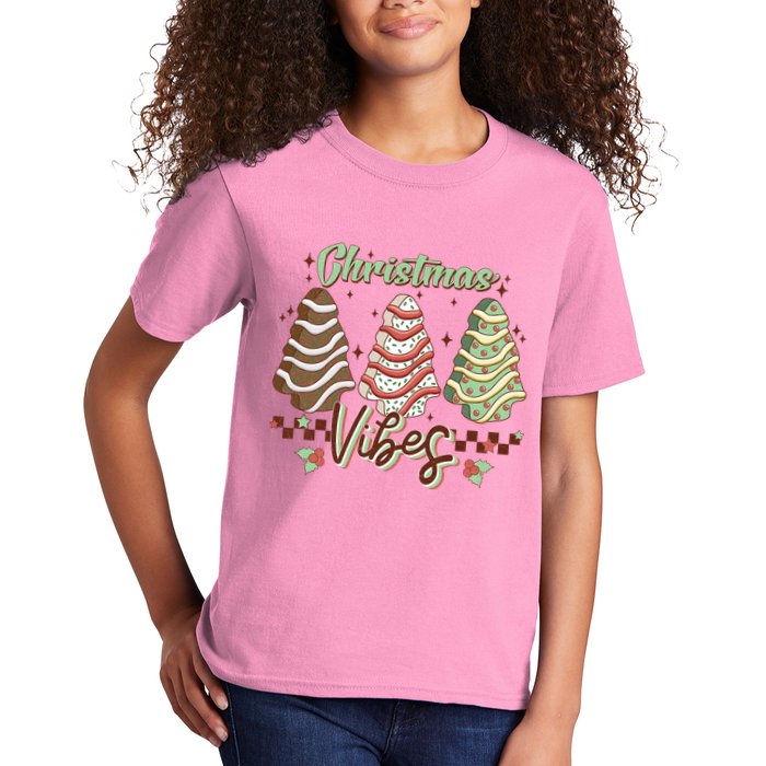 Christmas Vibes Cookie Tree Retro Kids T-Shirt