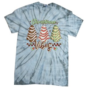 Christmas Vibes Cookie Tree Retro Tie-Dye T-Shirt