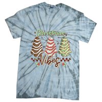 Christmas Vibes Cookie Tree Retro Tie-Dye T-Shirt