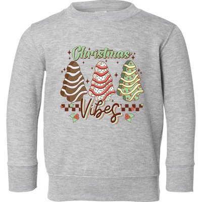 Christmas Vibes Cookie Tree Retro Toddler Sweatshirt