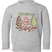Christmas Vibes Cookie Tree Retro Toddler Sweatshirt
