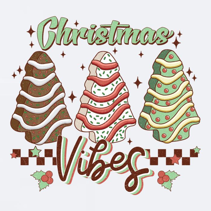 Christmas Vibes Cookie Tree Retro Sueded Cloud Jersey T-Shirt