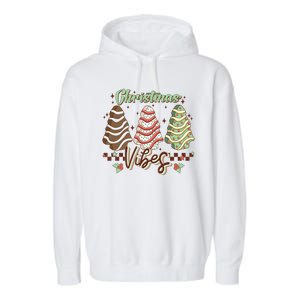 Christmas Vibes Cookie Tree Retro Garment-Dyed Fleece Hoodie