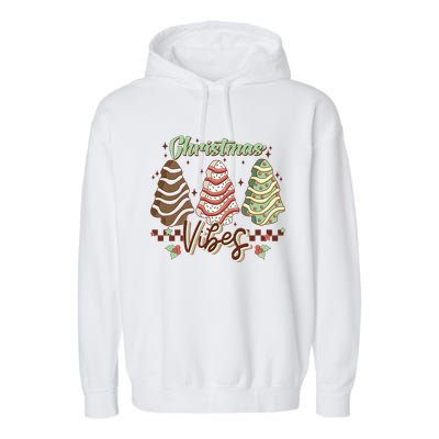Christmas Vibes Cookie Tree Retro Garment-Dyed Fleece Hoodie